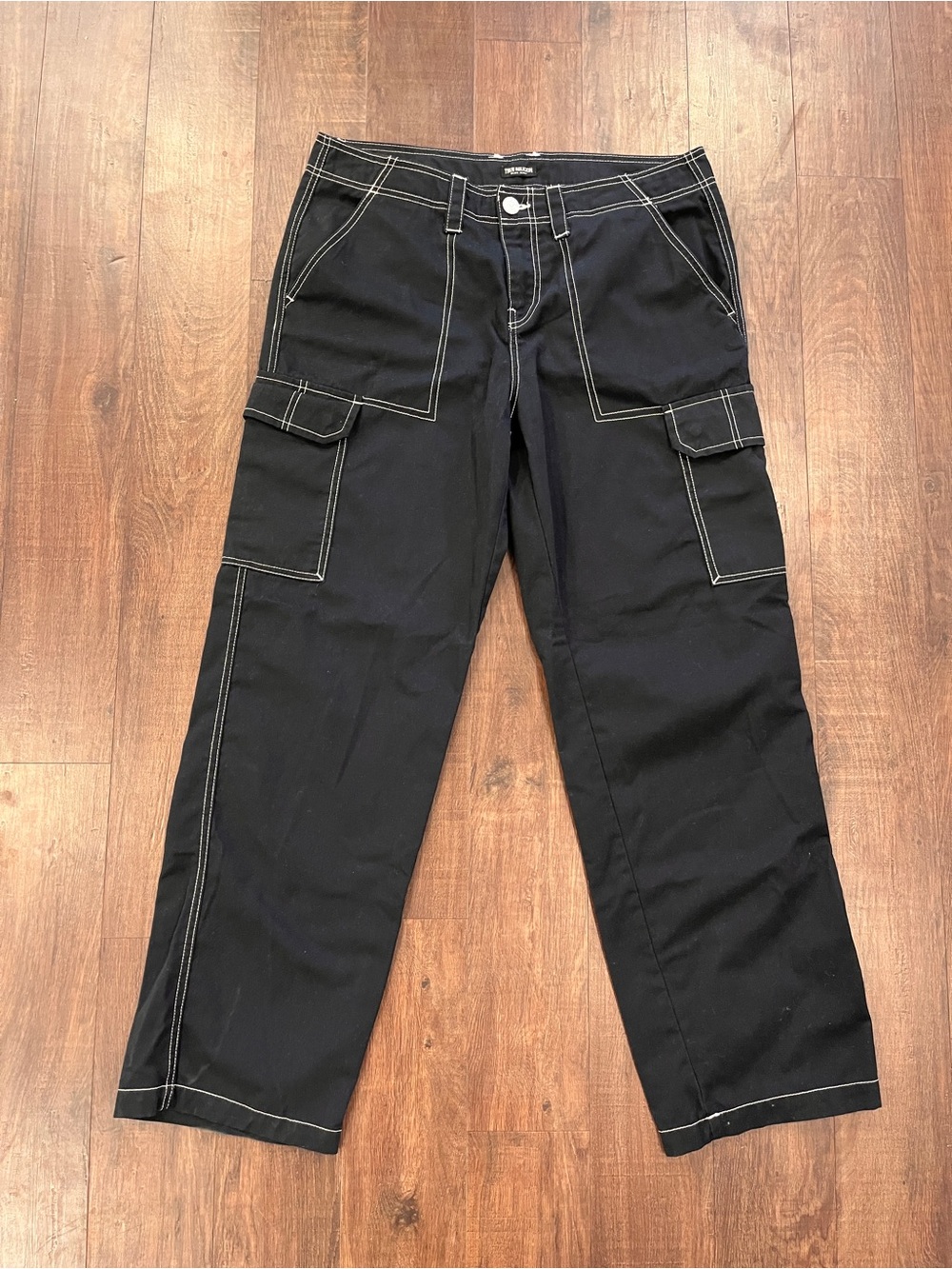 True Religion Brand Jeans Men Size 31 Cargo Pants Jet Black